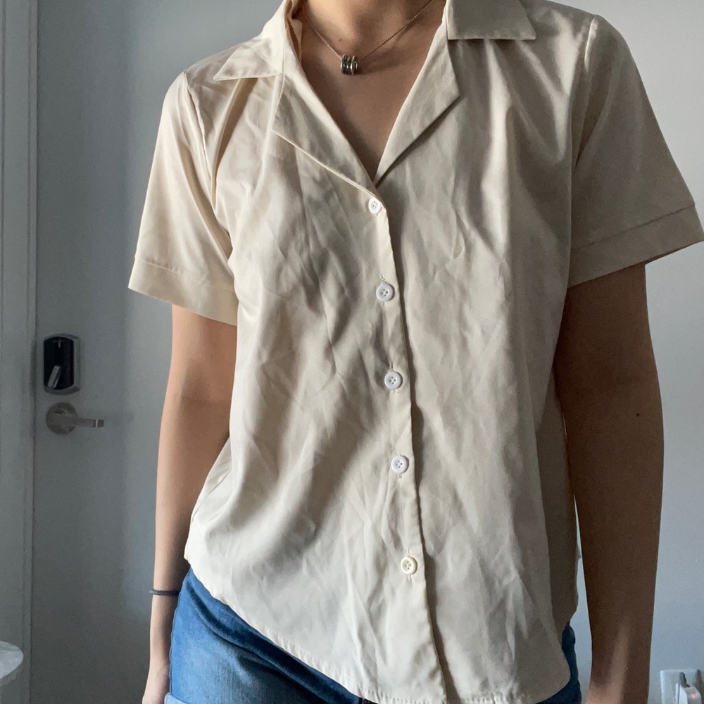 satin button down shirt